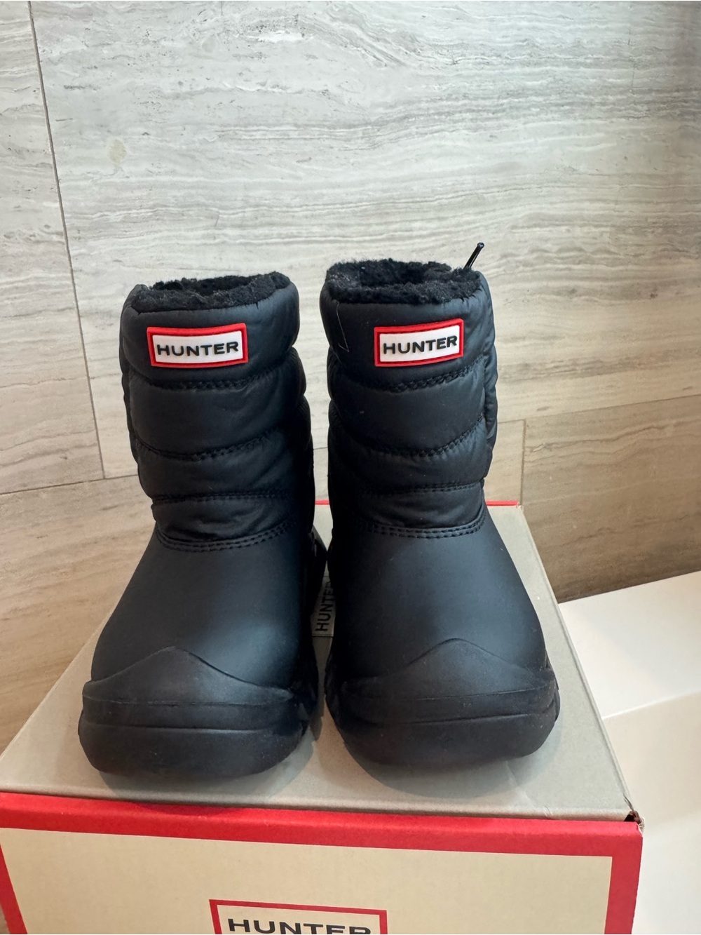 Hunter Kids Intrepid Insulated Snow Boots Black Waterproof US 6G/7 EU22 w/ Box